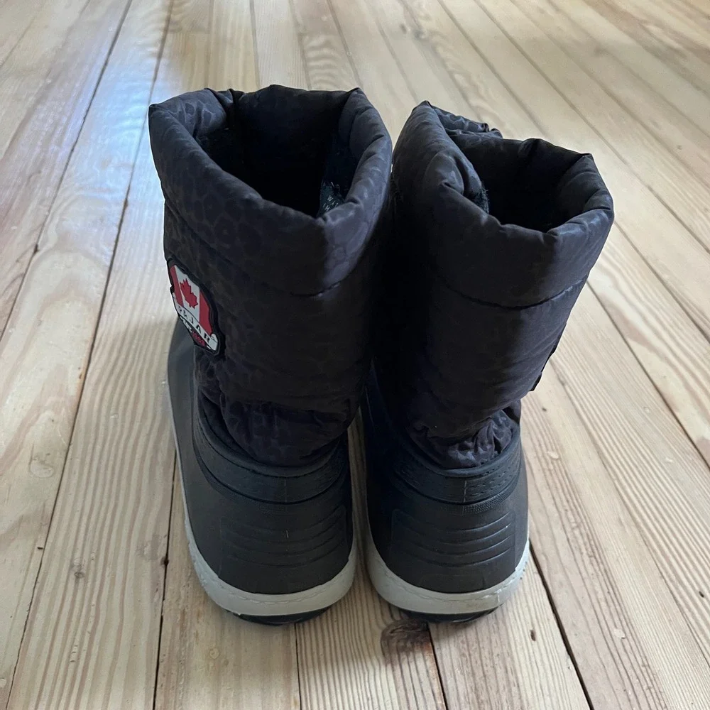 Pajar Canada‎ Kids 5Y Waterproof Snow Boots Black Leopard Print -40C Rated EU 37